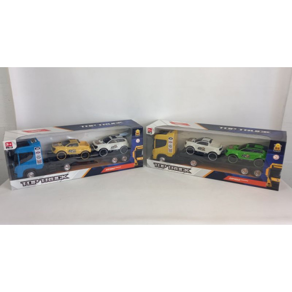 CAMION TOP TRUCK + DOS AUTOS 60X20CM BSO339