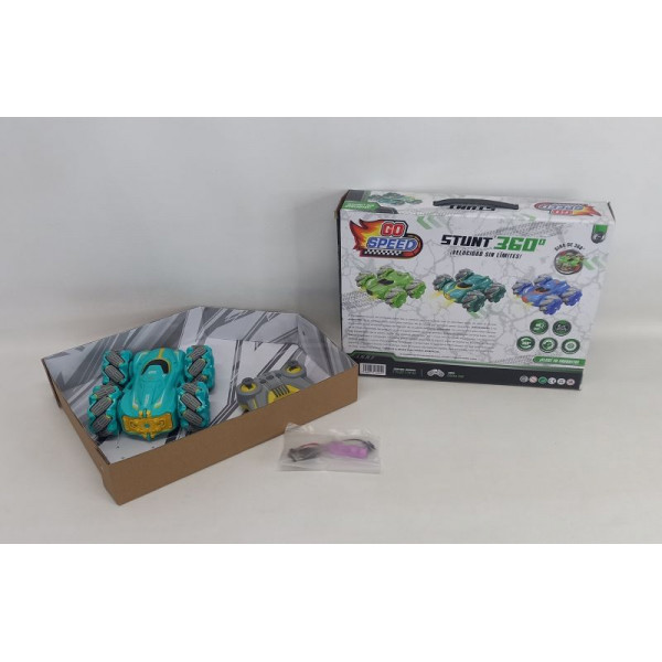 AUTO STUNT RADIO CONTROL CON LUCES CARGA USB 36X27CM 55620