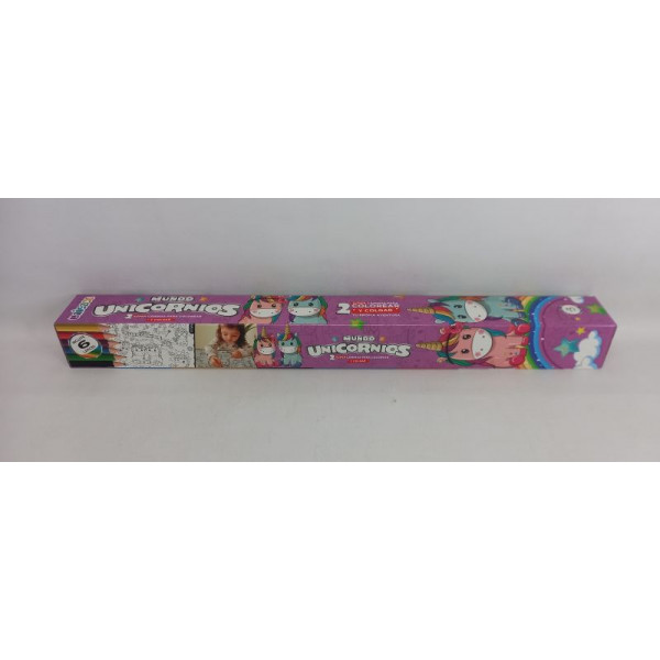 LAMINAS PARA COLOREAR Y COLGAR X2 + 6 LAPICES UNICORNIO - UNIESCO