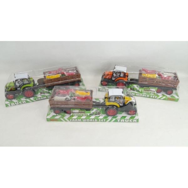 TRACTOR CON ACOPLADO Y ANIMALES 40 CM   1018-17