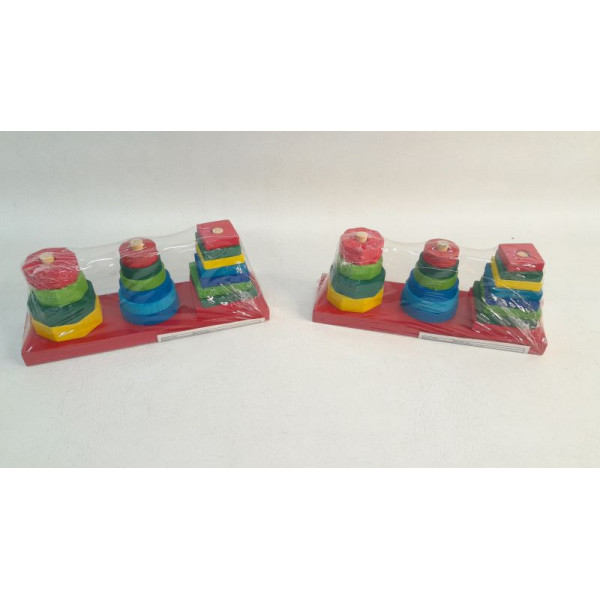 SET DE JUEGO AROS APILABLES MADERA 20X6CM 55818