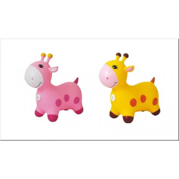 SALTARIN INFLABLE JIRAFA COLORES SURTIDOS 65X25X50CM 56099