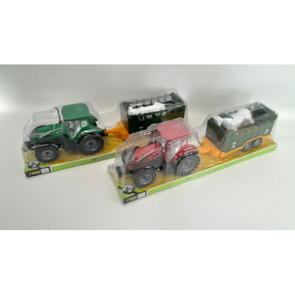 TRACTOR CON ACOPLADO + ANIMAL 50X16CM 0488-307