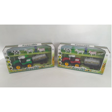 TRACTOR CON IMPLEMENTO + ANIMALES 40CM 123-C4