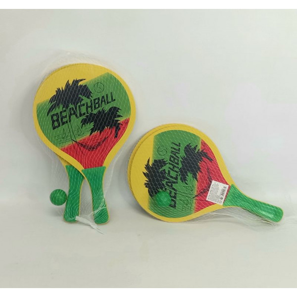 PALETA MADERA PLAYA GRANDE X2 15X36cm + PELOTA 450025