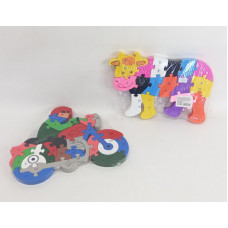 JUEGO ENCASTRE ANIMALES SURT MADERA LETRAS/NUMEROS 22X18cm 344