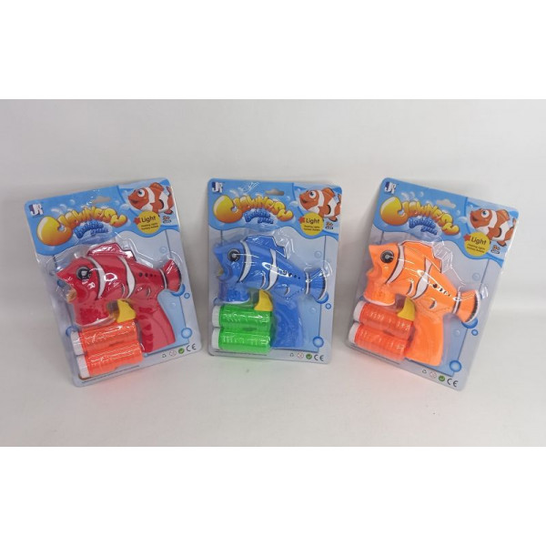 BURBUJERO PEZ PAYASO C/LUCES INTERMITENTES A PILAS 28X20cm 25270