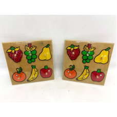 ENCAJE FRUTAS DE MADERA X6 25X25cm 33