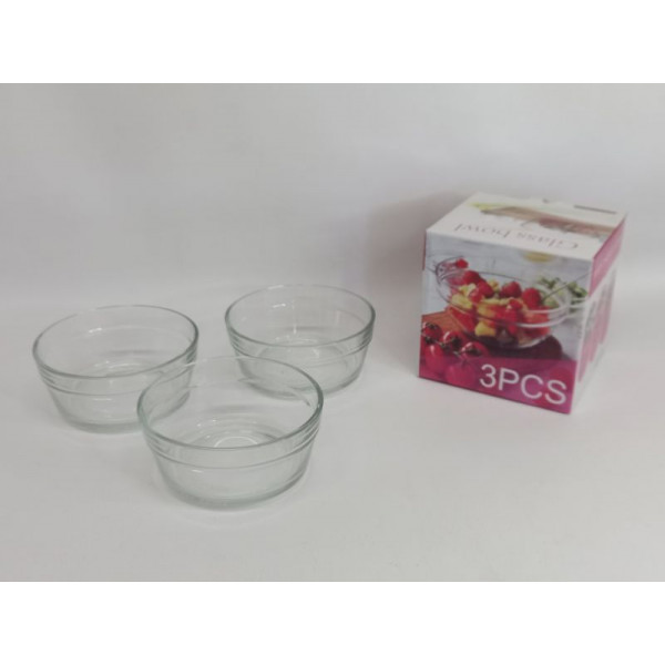 BOWL DE VIDRIO X3 13X6cm 33405