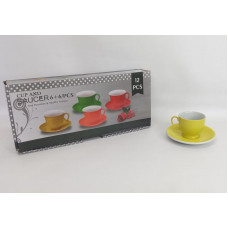 TAZA + PLATO PORCELANA X6 200cc 00024