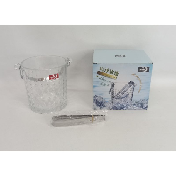 HIELERA VIDRIO TEXTURA C/PINZA 13X12cm 23037