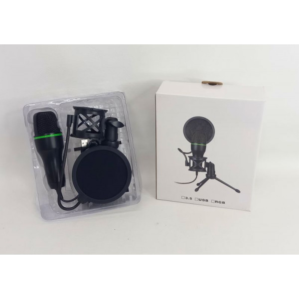 MICROFONO CON TRIPODE USB ILUMIUNACION RGB 20X17cm 5219