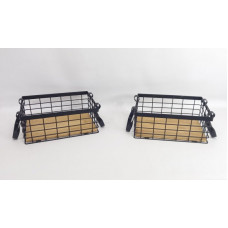 CANASTO ALMACENADOR HIERRO/MADERA 26X19X10cm NS414896