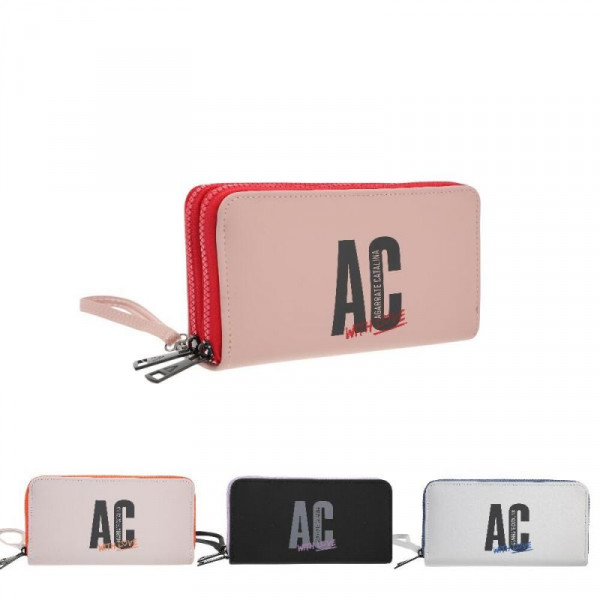 BILLETERA DAMA BOBLE CIERRE COMBINADA 21X12cm ACB158