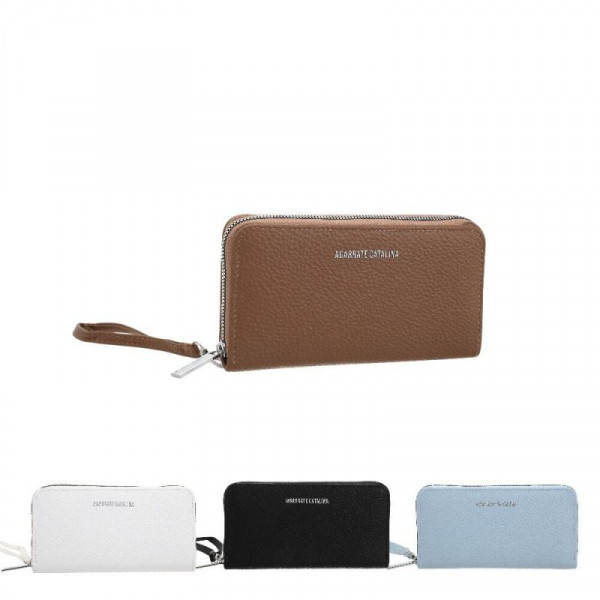 BILLETERA DAMA CUERO PU AGARRATE CATALINA C/SURT 20X10cm ACB143