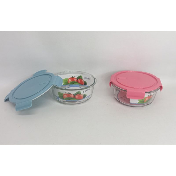 BOWLS VIDRIO REDONDO CON TAPA 1000cc 18082