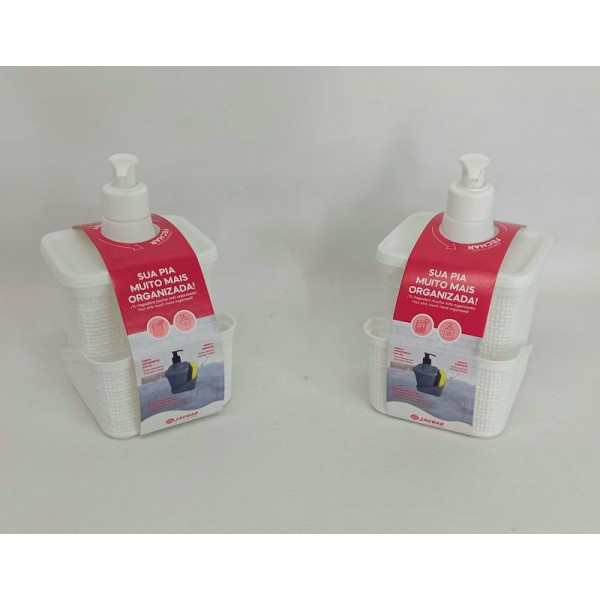 PORTA DETERGENTE / ESPONJA BLANCO 600ml 10X12cm 3389