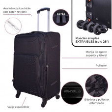 VALIJA URBAN SET X3 NEGRO 20/24/28 WDLT 33327