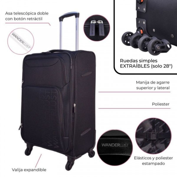 VALIJA URBAN SET X3 NEGRO 20/24/28 WDLT 33327