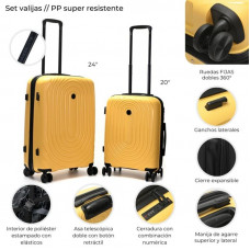 VALIJA URBAN PP RIGIDO SETX2 AMARILLO 24/20 WDLT D/RUEDA 39787