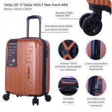VALIJA NEO ABS RIGIDO CARAMELO 20 DOBLE RUEDA WDLT 41101