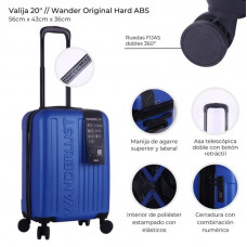 VALIJA WANDER ORIGINAL ABS RIGIDO AZUL 20 DOBLE RUEDA 41104