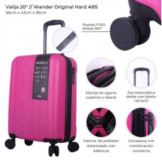 VALIJA WANDER ORIGINAL ASB RIGIDO FUCSIA 20 DOBLE RUEDA 41110