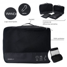 ORGANIZADOR DE VIAJE WDLT 36X26cm SET X4 NEGRO 35121