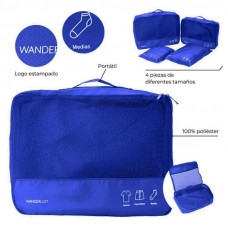 ORGANIZADOR DE VIAJE WDLT 36X26cm SET X4 AZUL 39374