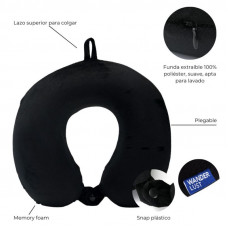 ALMOHADA DE VIAJE MEMORY PLEGABLE CON FUNDA 35X28cm WDLT 38803