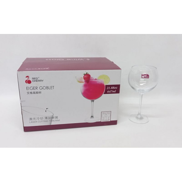 COPA DE VIDRIO PARA GIN 650ml X6 18050
