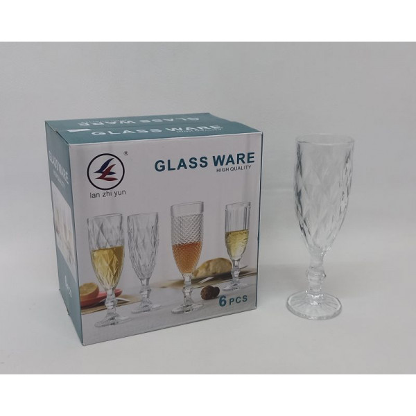 COPA DE VIDRIO PARA CHAMPAGNE 100ml X6 18013