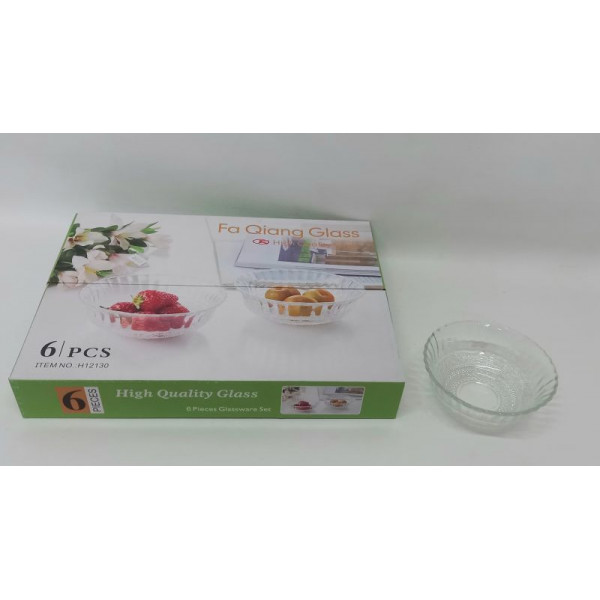 COMPOTERA DE VIDRIO LABRADO 13X6cm X6 18038