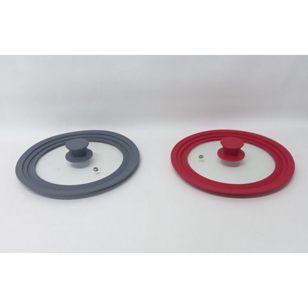 TAPA DE VIDRIO Y SILICONA P/20-22-24cm 18779