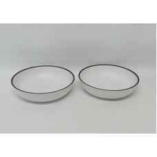 FUENTE MELAMINA BLANCA BORDE NEGRO 260gr 18915