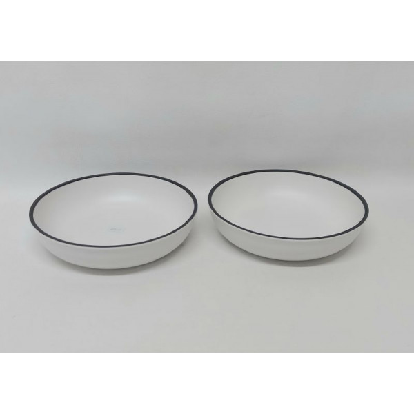 FUENTE MELAMINA BLANCA BORDE NEGRO 260gr 18915