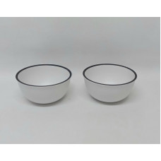 BOWL MELAMINA BLANCA BORDE NEGRO 170gr 18916