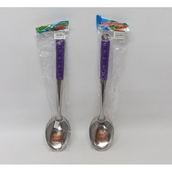 CUCHARA DE ACERO MANGO COLOR 34X9cm 1135