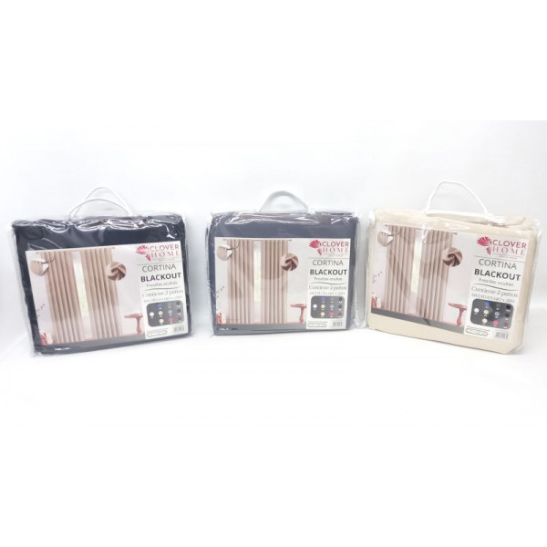 CORTINA BLACKOUT NEGRO/GRIS/BEIGE 140X220cm