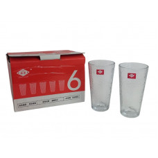 VASO VIDRIO DISEÑO TEXTURADO 300cc X6 23011