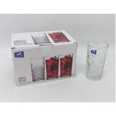 VASO VIDRIO TEXTURADO 300cc X6 31005