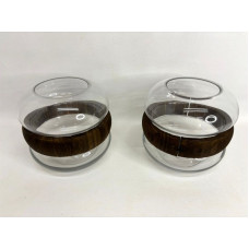 PORTA VELA VIDRIO/MADERA 19X18X18cm 6394