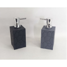 DISPENSER JABON LIQUIDO PVC TEXTURA NEGRO/BLANCO 6X7cm NS353638