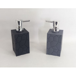 DISPENSER JABON LIQUIDO PVC TEXTURA NEGRO/BLANCO 6X7cm NS353638