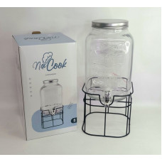 DISPENSER VIDRIO BASE METAL NEGRO 8lts 1898GZ