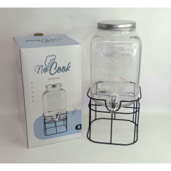 DISPENSER VIDRIO BASE METAL NEGRO 8lts 1898GZ