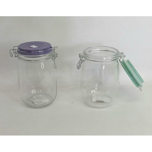 FRASCO VIDRIO TAPA HERMETICA REDONDO 17X9cm 5637Z