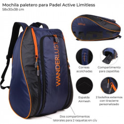 MOCHILA PALETERO C/COMPARTIMENTO P/CALZADO 35X62cm WDLT 37047