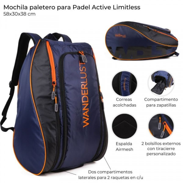MOCHILA PALETERO C/COMPARTIMENTO P/CALZADO 35X62cm WDLT 37047
