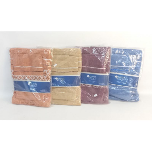 TOALLA + TOALLON 100% ALGODON 400grs COLORES SURTIDOS 11024